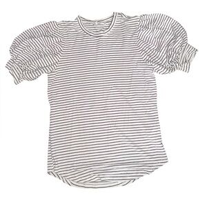 Frame Balloon-Sleeve Striped Black & White Tee Size XS